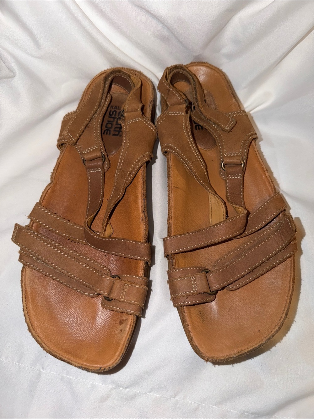 Kalso Earth Shoe Brown Leather Slingback Sandals with Adjustable Strap